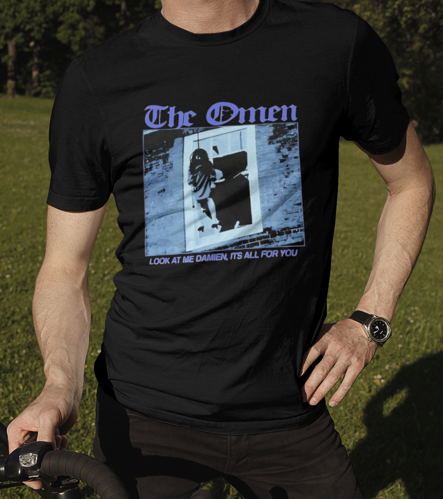 The Omen Look At Me Damien It's All For You Classic Horror Scene T-Shirt