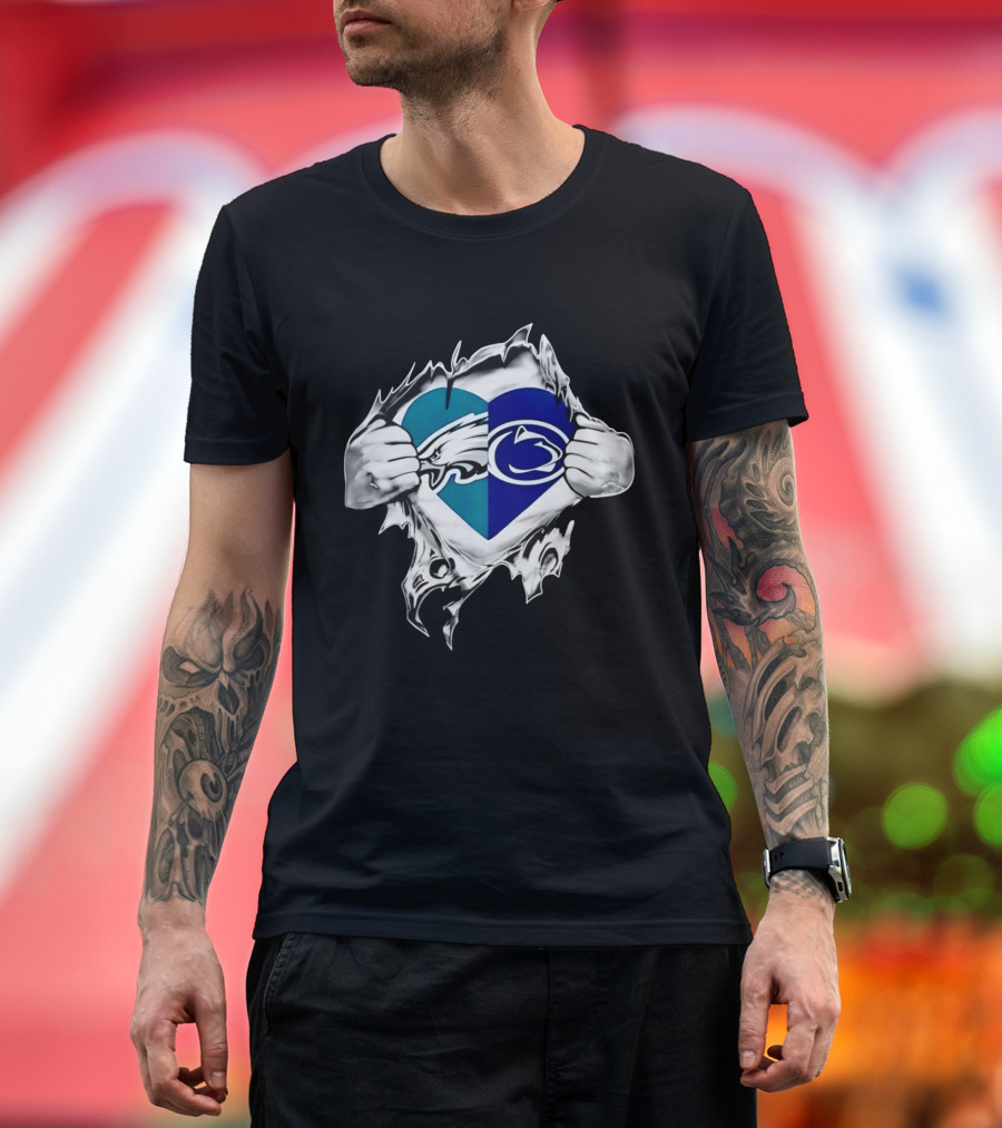 Philadelphia Eagles Penn State Nittany Lions Heart T-Shirt