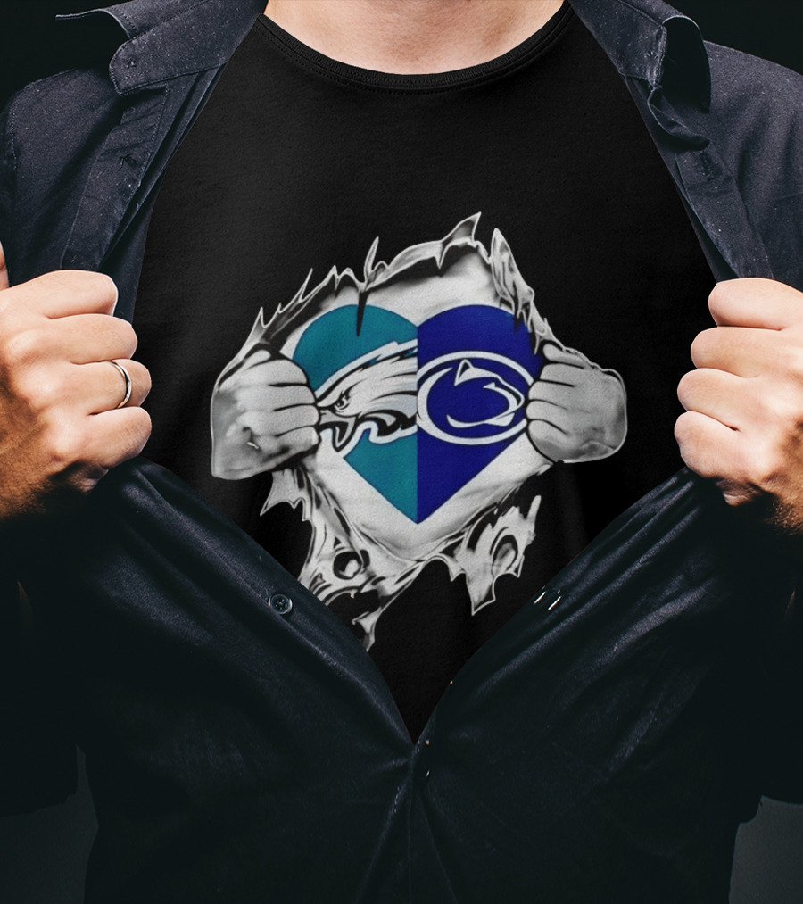 Philadelphia Eagles Penn State Nittany Lions Heart T-Shirt