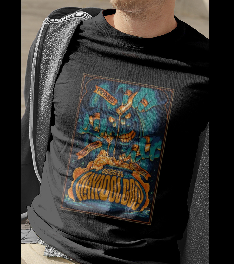 Primus Claypool Lennon Delirium Frog Brigade June 25 2026 Pavilion Toyota Music Factory Irving TX T-Shirt