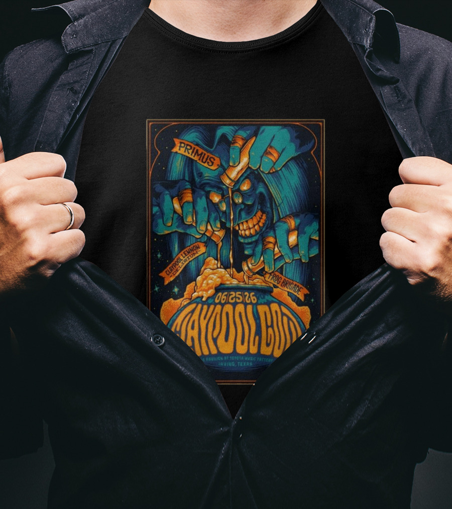 Primus Claypool Lennon Delirium Frog Brigade June 25 2026 Pavilion Toyota Music Factory Irving TX T-Shirt