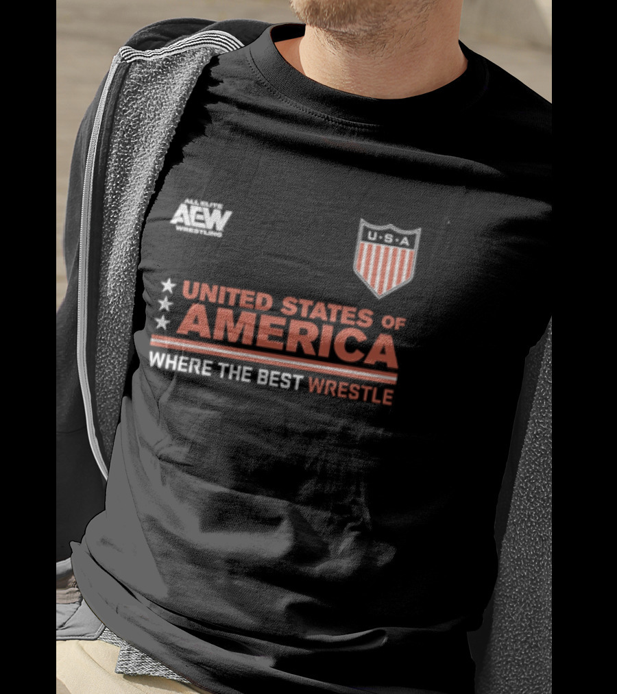 AEW United States Of America Where The Best Wrestle FCBA T-Shirt