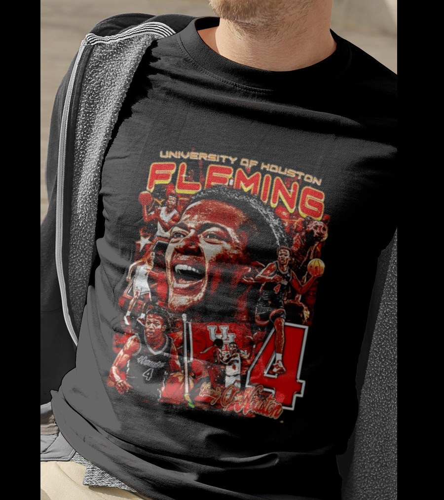 University Of Houston Fleming Number 4 Basketball Player T-Shirt