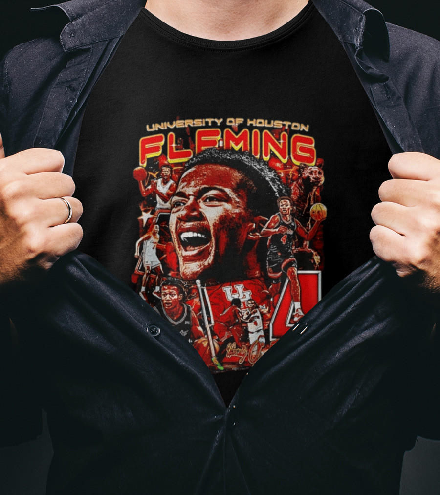 University Of Houston Fleming Number 4 Basketball Player T-Shirt