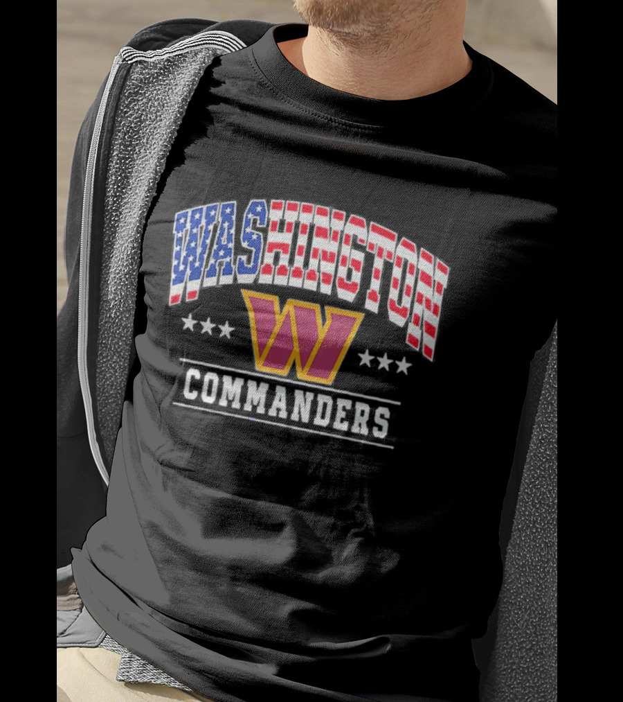 Washington Commanders Americana W Logo 250th Anniversary Celebration T-Shirt