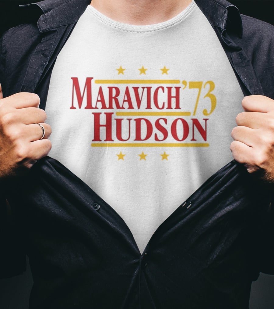 Atlanta Hawks Maravich Hudson 1973 NBA Stars T-Shirt