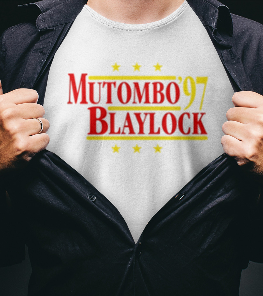 Mutombo Blaylock '97 Atlanta Hawks NBA Stars T-Shirt