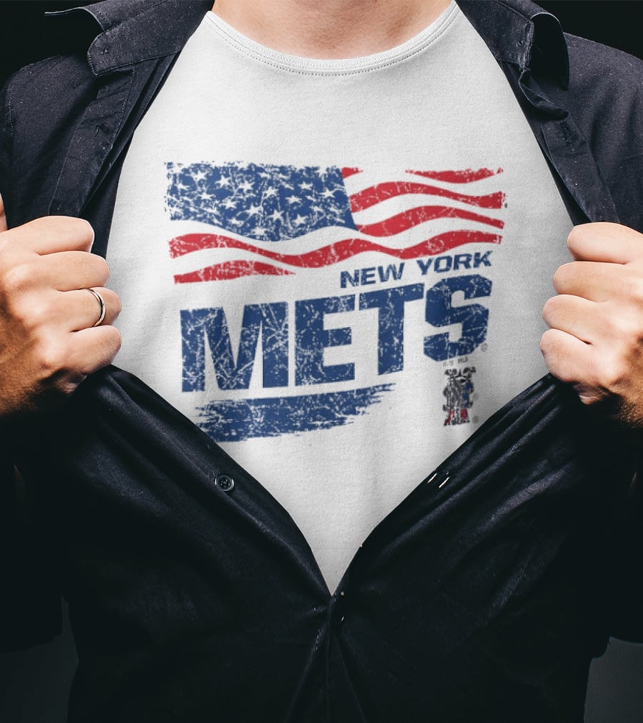 New York Mets 4th Of July American Flag Stars And Stripes 250th Anniversary T-Shirt