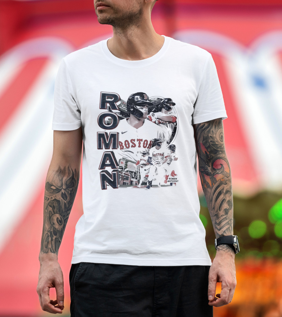 Roman Anthony Boston Red Sox 90s Bootleg Collage T-Shirt