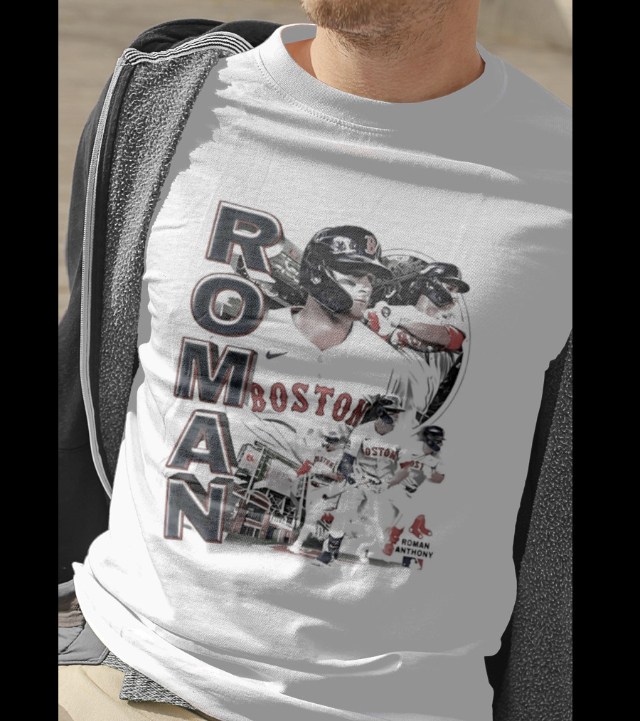 Roman Anthony Boston Red Sox 90s Bootleg Collage T-Shirt