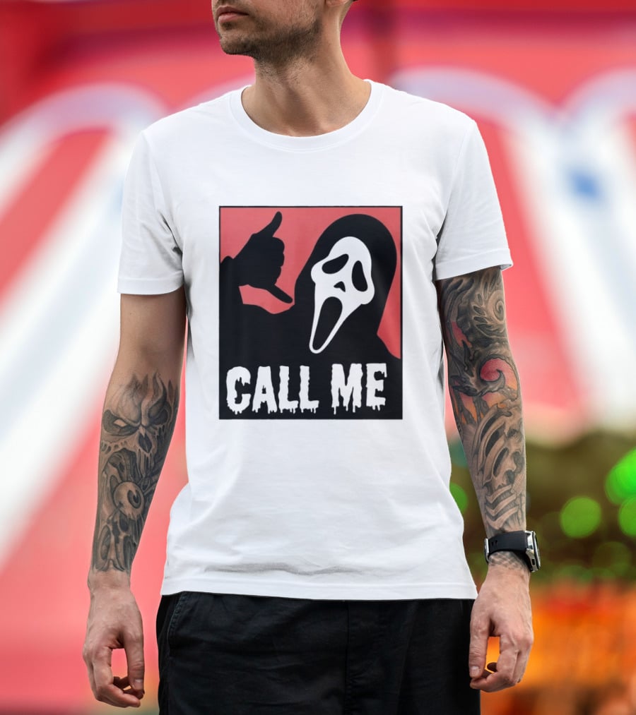 Ghostface Call Me Horror Halloween Scream T-Shirt