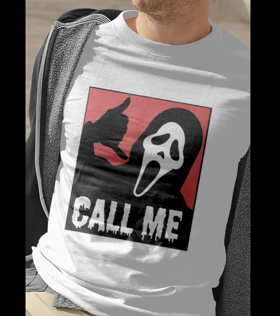 Ghostface Call Me Horror Halloween Scream T-Shirt