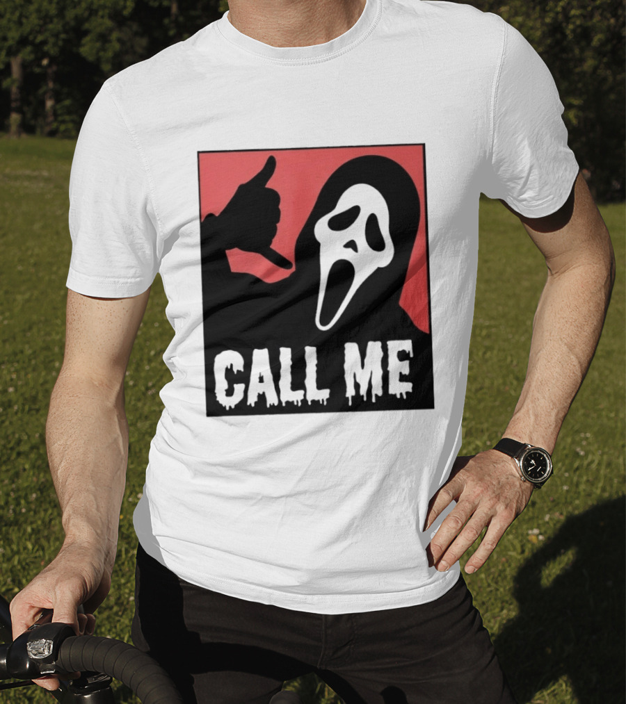 Ghostface Call Me Horror Halloween Scream T-Shirt
