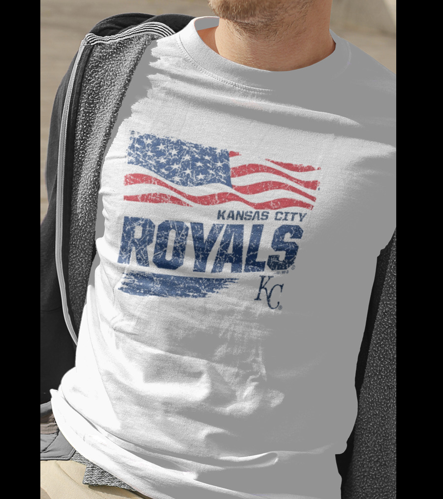Kansas City Royals Waving American Flag 4th Of July Celebration KC T-Shirt