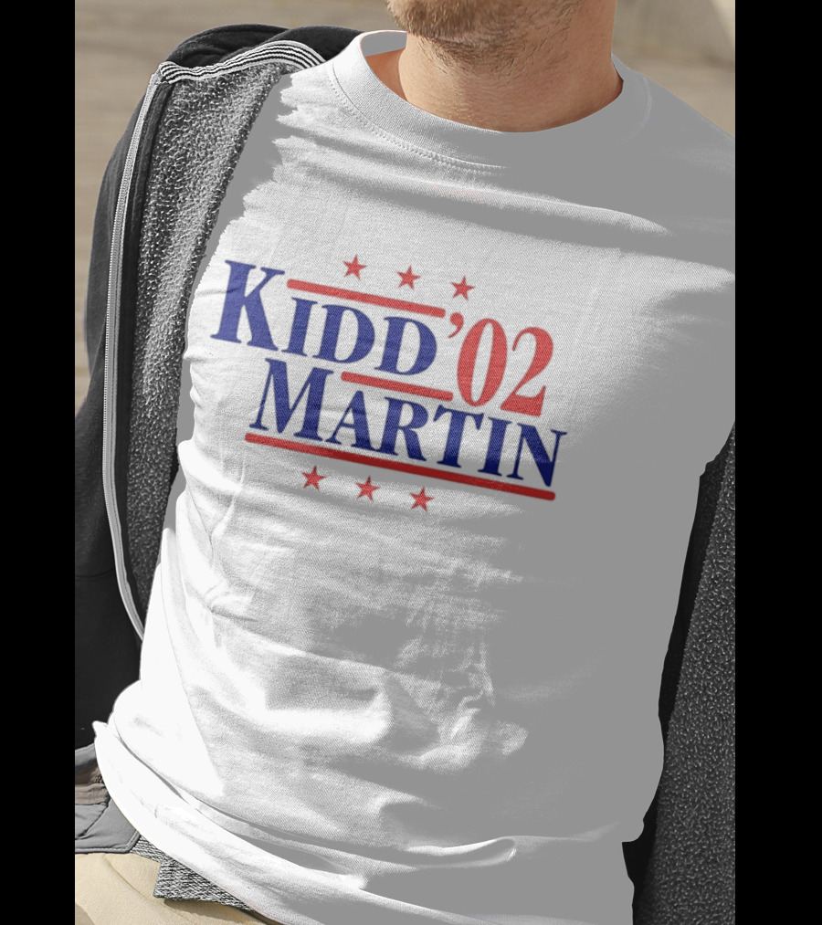 Kidd Martin '02 New Jersey Basketball Campaign Retro Stars T-Shirt