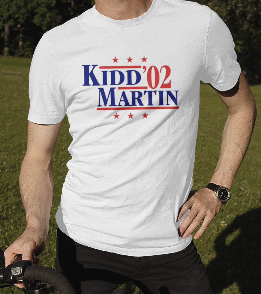 Kidd Martin '02 New Jersey Basketball Campaign Retro Stars T-Shirt