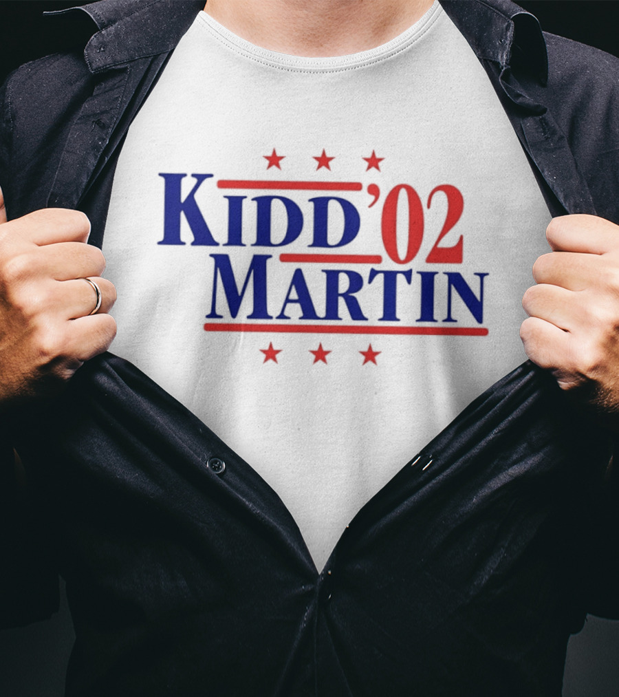 Kidd Martin '02 New Jersey Basketball Campaign Retro Stars T-Shirt