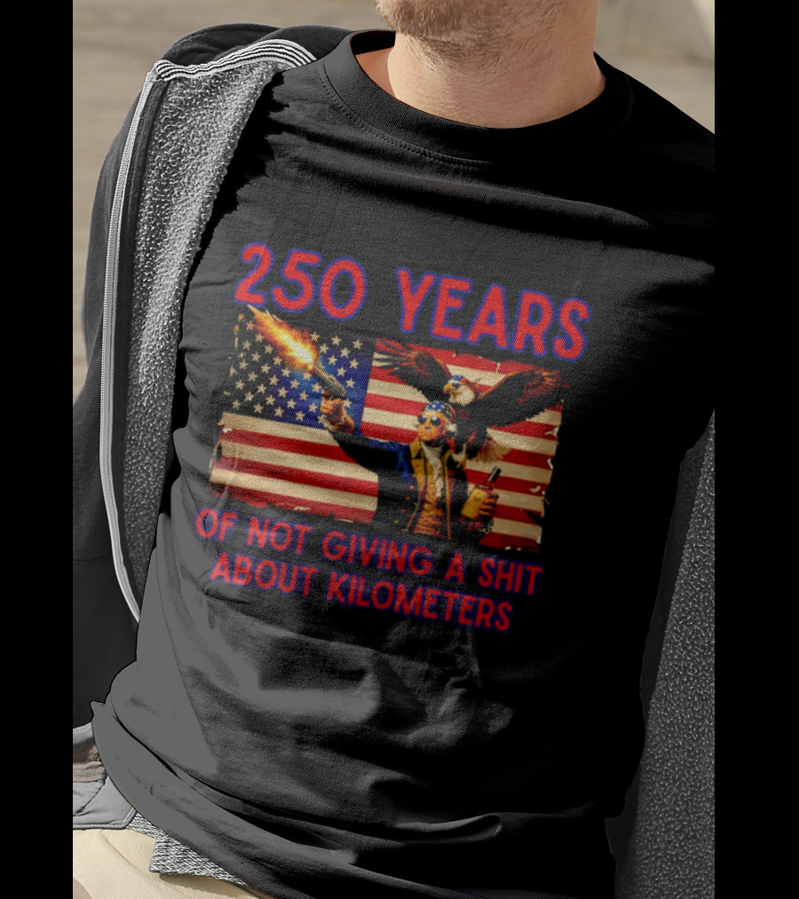 250 Years American Flag Patriotism With Bald Eagle And Firearm T-Shirt