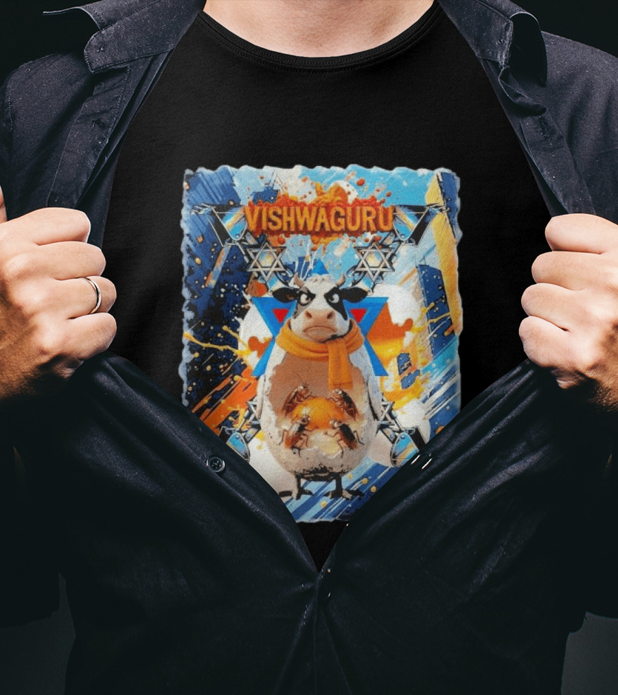 Vishwaguru Cow 2026 Stars Abstract T-Shirt