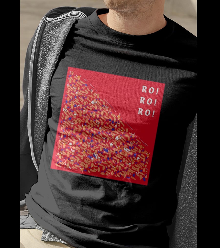 Ro Ro Ro Viking Helmet Crowd Art Red T-Shirt