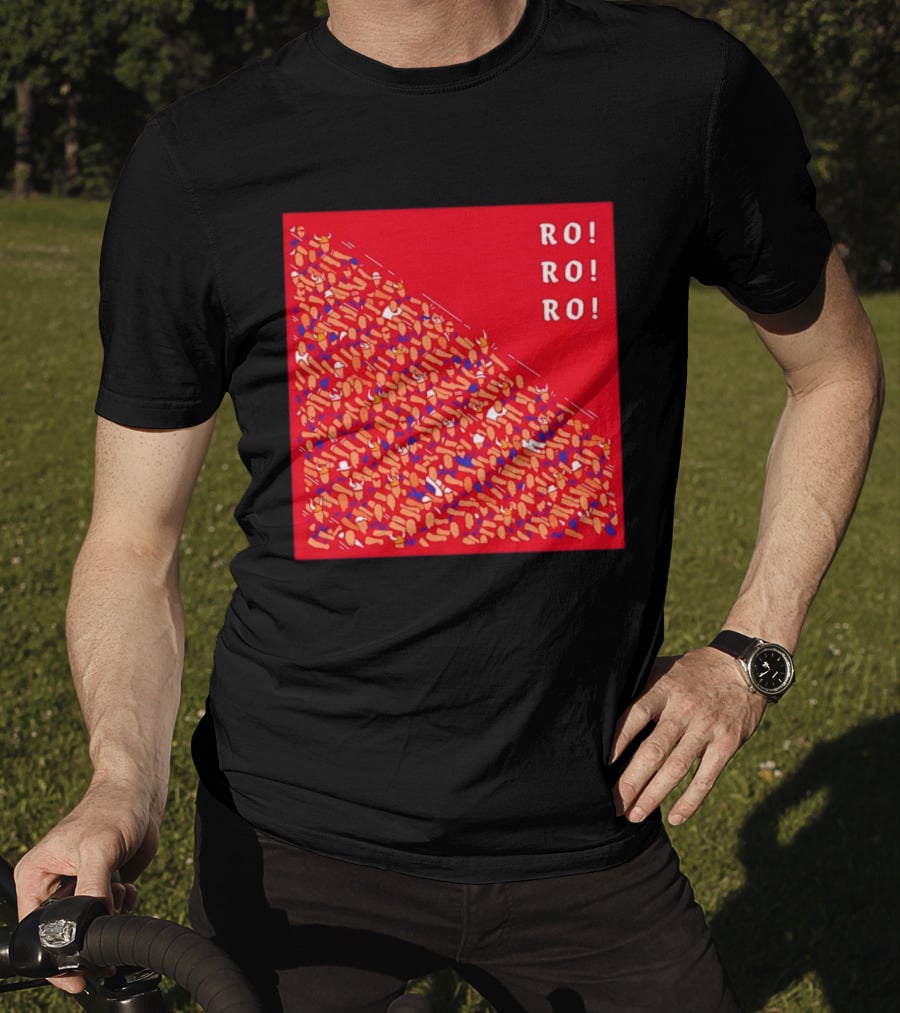 Ro Ro Ro Viking Helmet Crowd Art Red T-Shirt