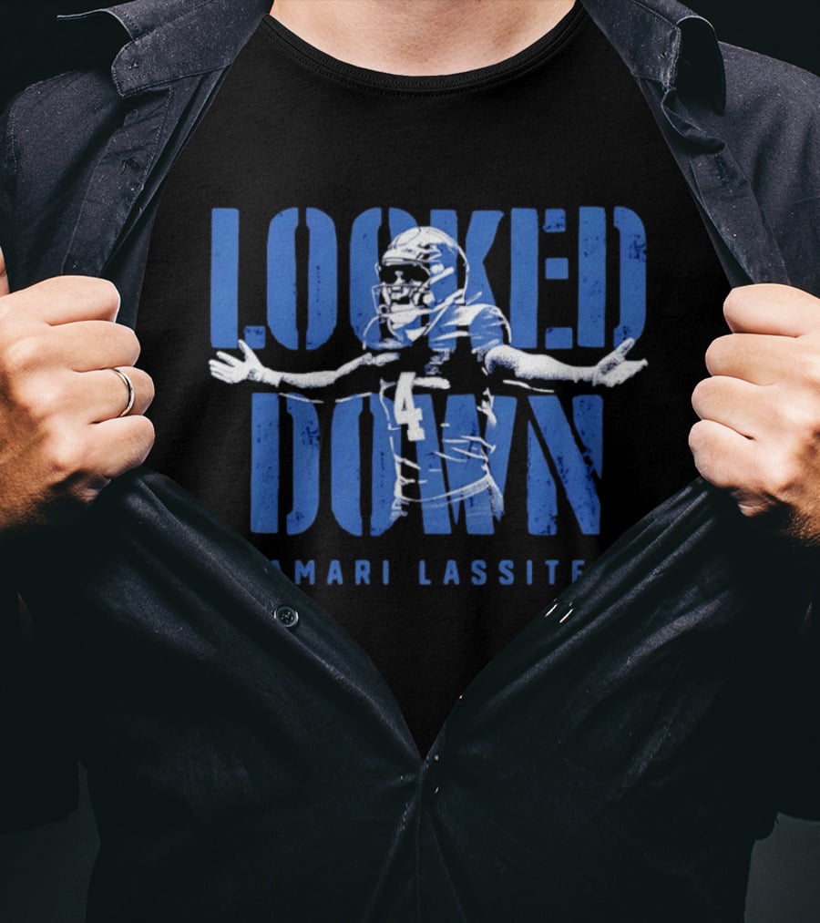 Kamari Lassiter Locked Down Football Player Number 4 T-Shirt