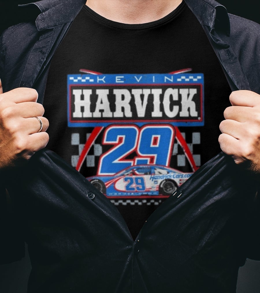 Kevin Harvick 29 Hendrick Cars NASCAR Racing Checkered Flag T-Shirt