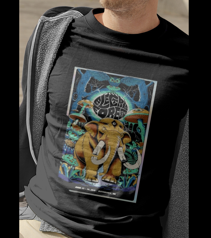 Electric Forest June 25 28 2026 Rothbury MI Elephant Blue Owl Psychedelic Mushrooms T-Shirt