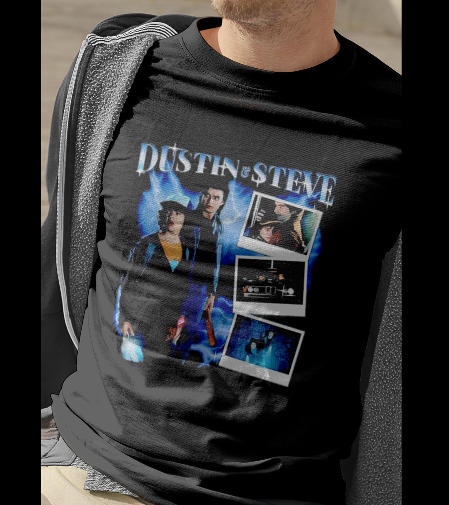 Dustin Steve Polaroid Photos Lightning T-Shirt