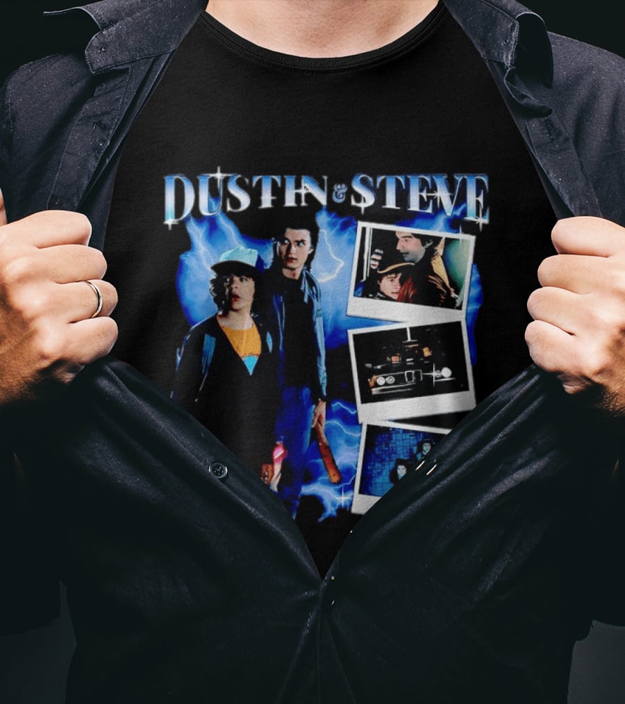 Dustin Steve Polaroid Photos Lightning T-Shirt