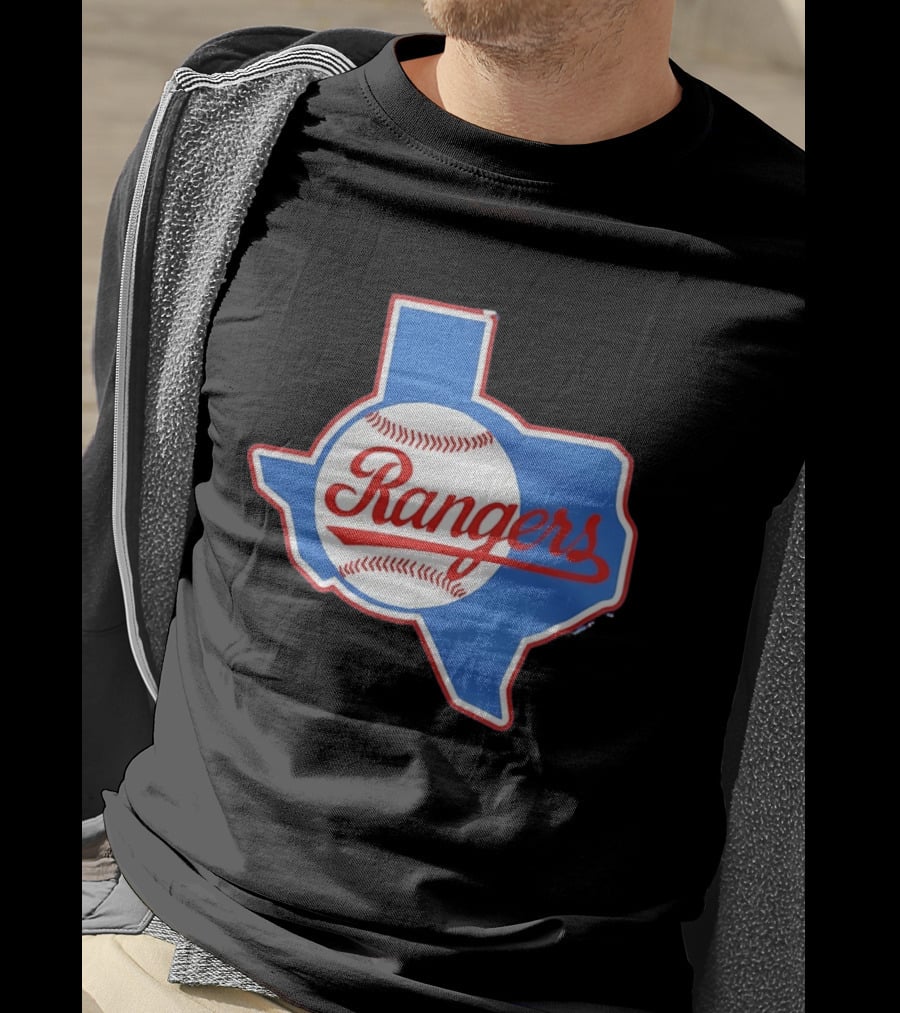 Texas Rangers Baseball Cursive Script Texas State T-Shirt
