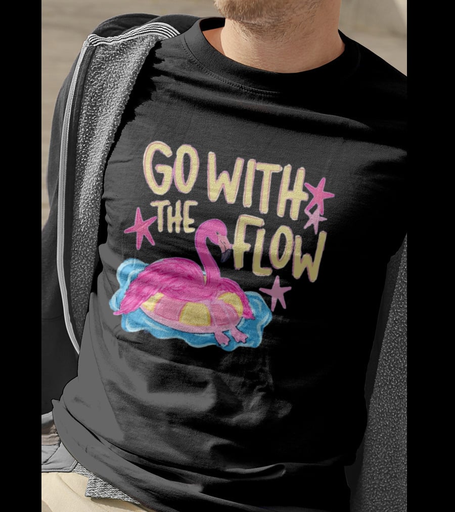 Go With The Flow Flamingo Summer Tropical Vibes T-Shirt