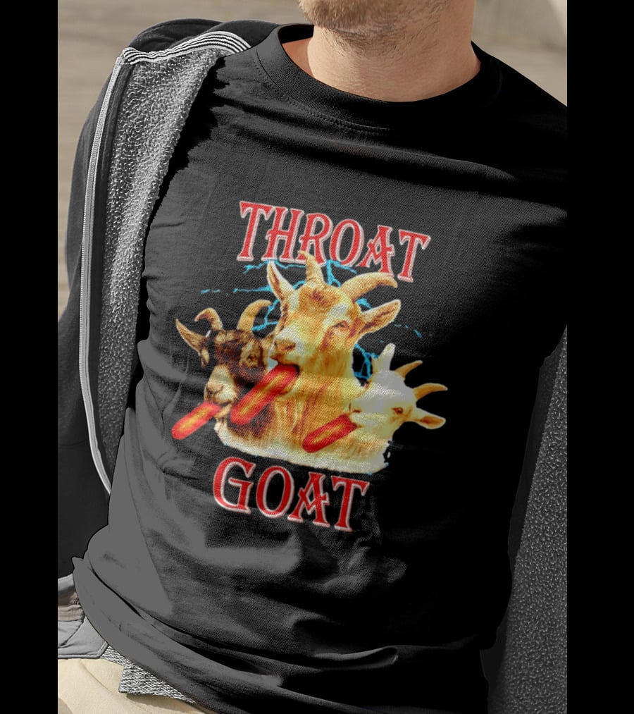 Throat Goat Hot Dog Eating Goats Meme Humor T-Shirt