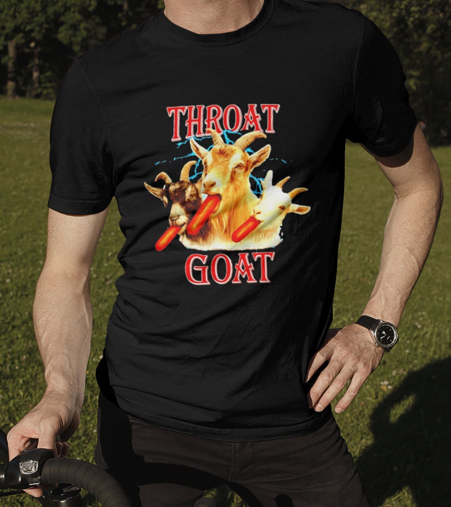 Throat Goat Hot Dog Eating Goats Meme Humor T-Shirt