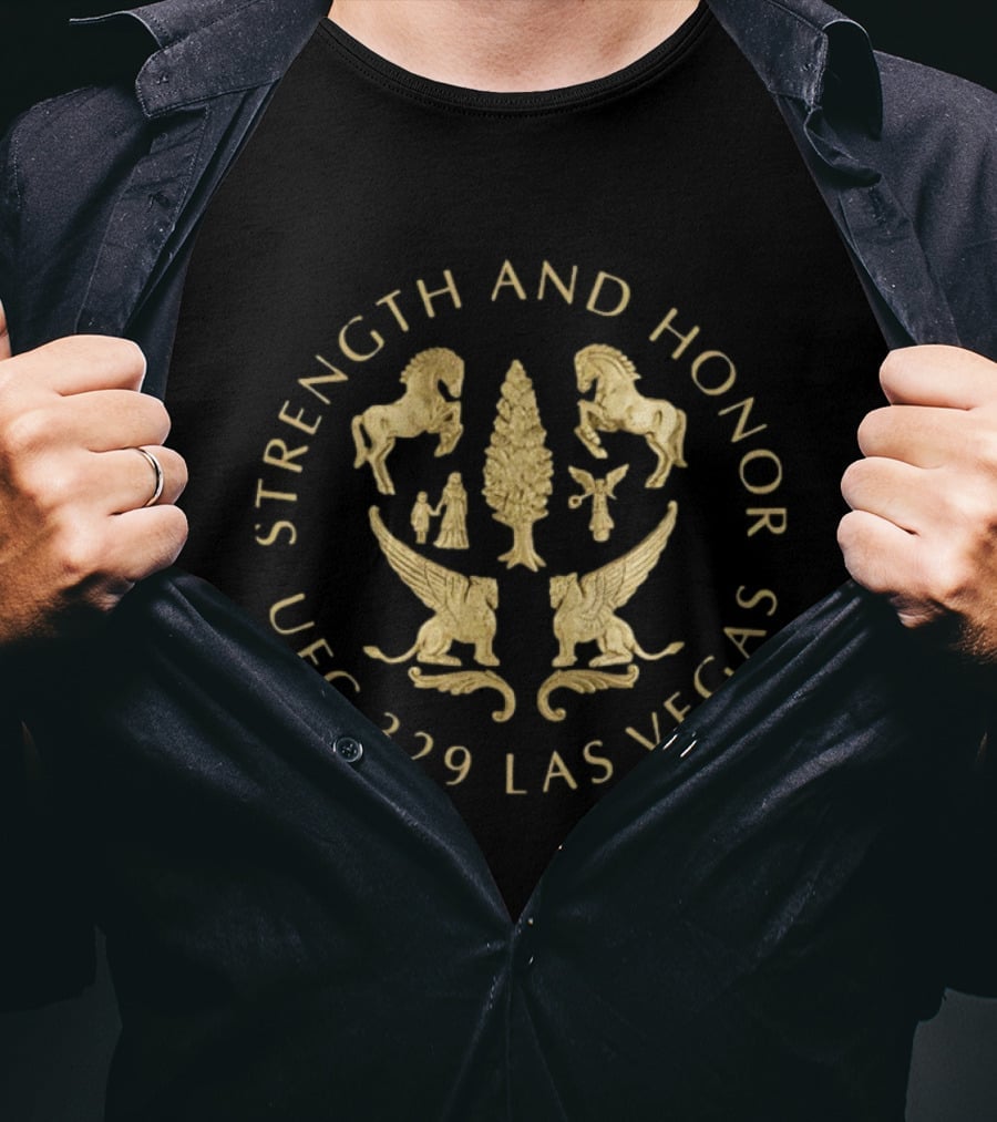 UFC 329 Las Vegas Strength And Honor Gladiator Symbolism T-Shirt