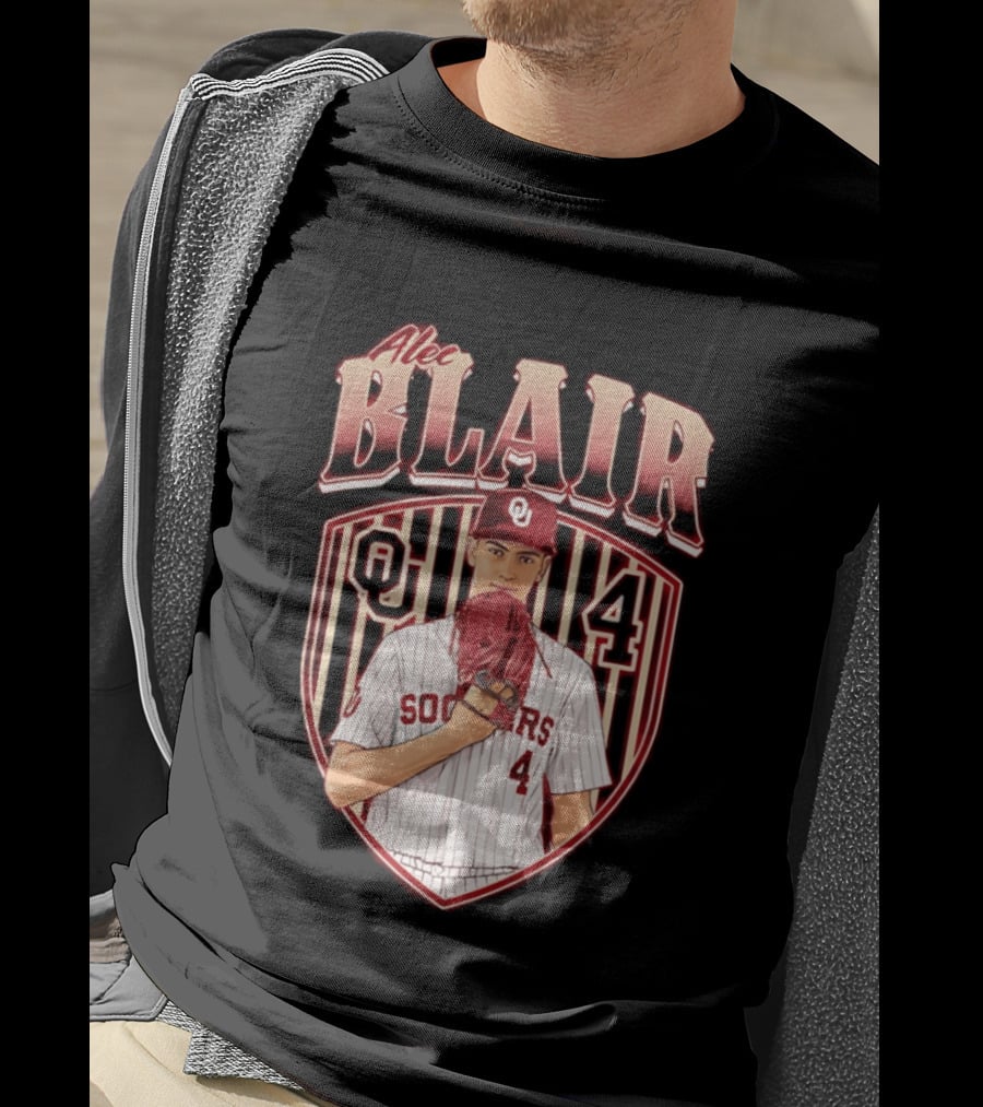 Oklahome Sooners Alec Blair Number 4 Baseball Player T-Shirt