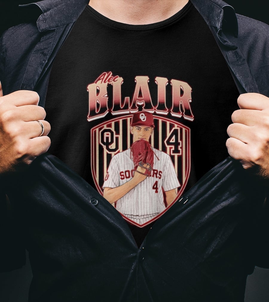 Oklahome Sooners Alec Blair Number 4 Baseball Player T-Shirt