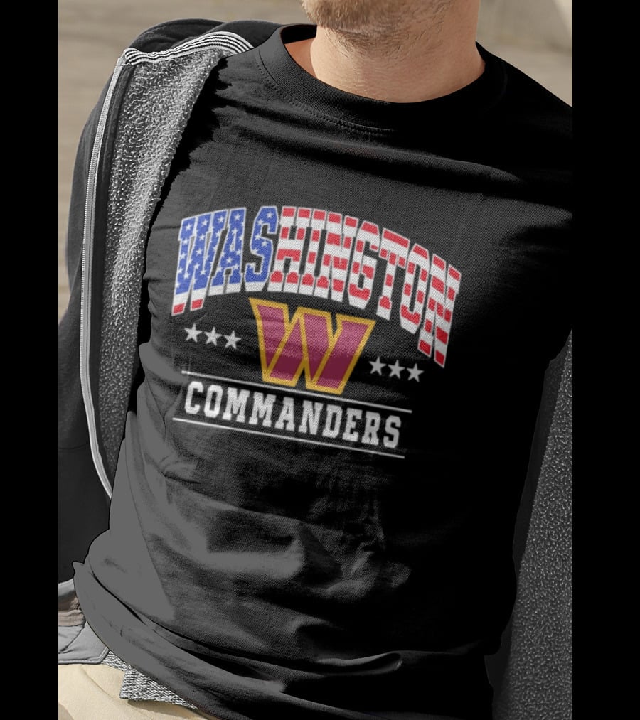 Washington Commanders 1776 2026 250 Years 4th Of July American Flag Stars T-Shirt