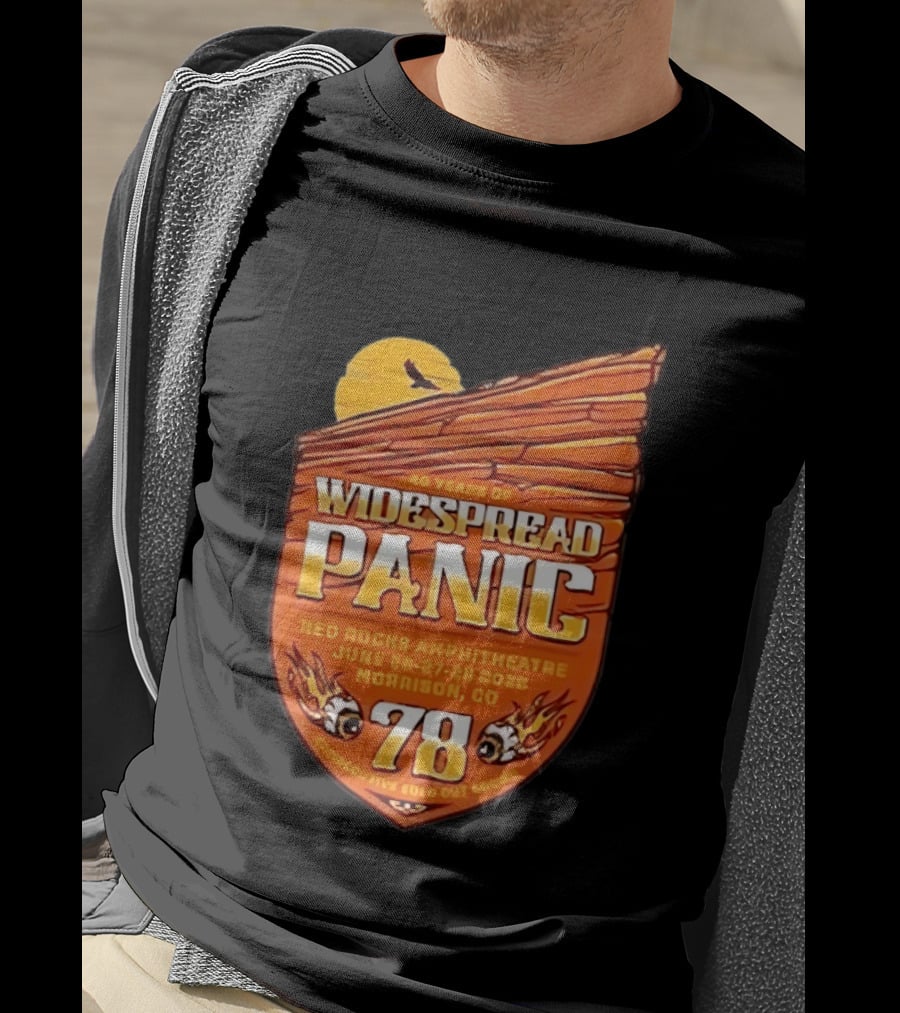 40 Years Of Widespread Panic Red Rocks Amphitheatre June 26 28 2026 Morrison Colorado 78 Consecutive Sold Out Shows T-Shirt