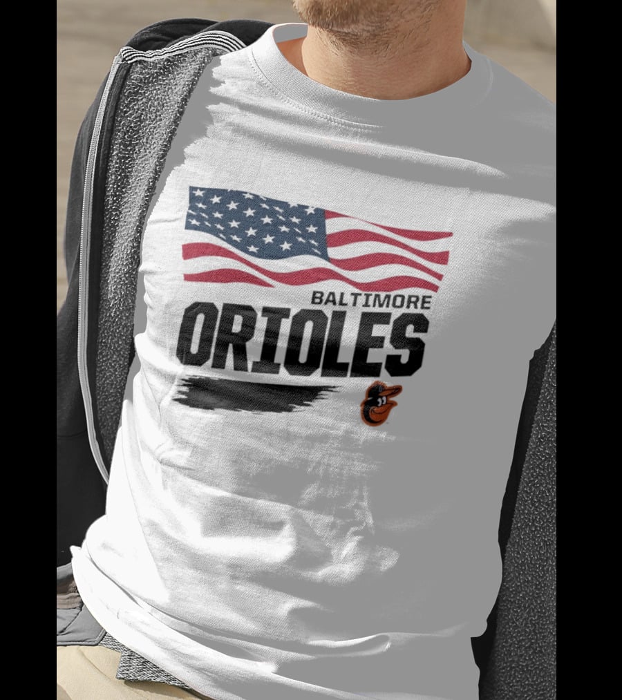 Baltimore Orioles American Flag MLB Team T-Shirt