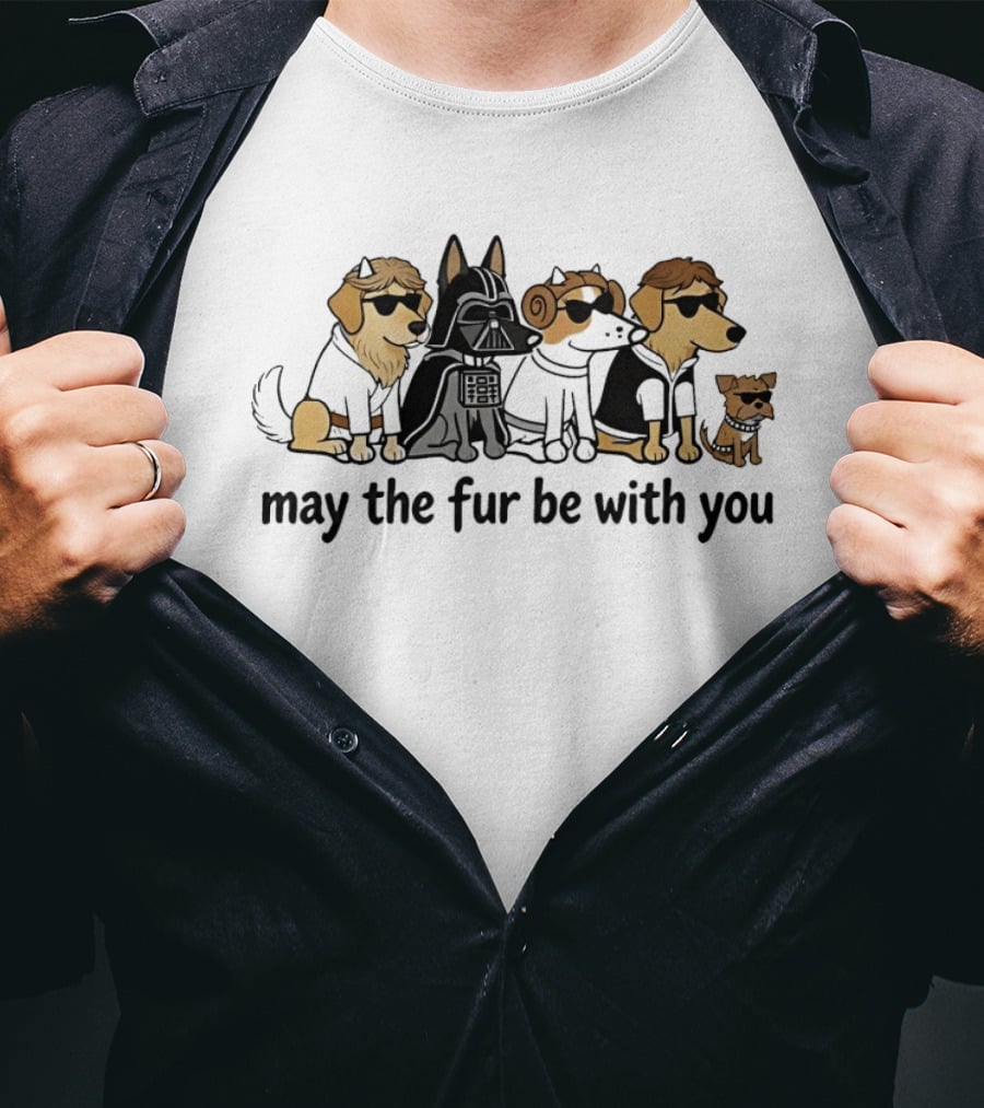 May The Fur Be With You DogGeek Star Wars Dogs T-Shirt