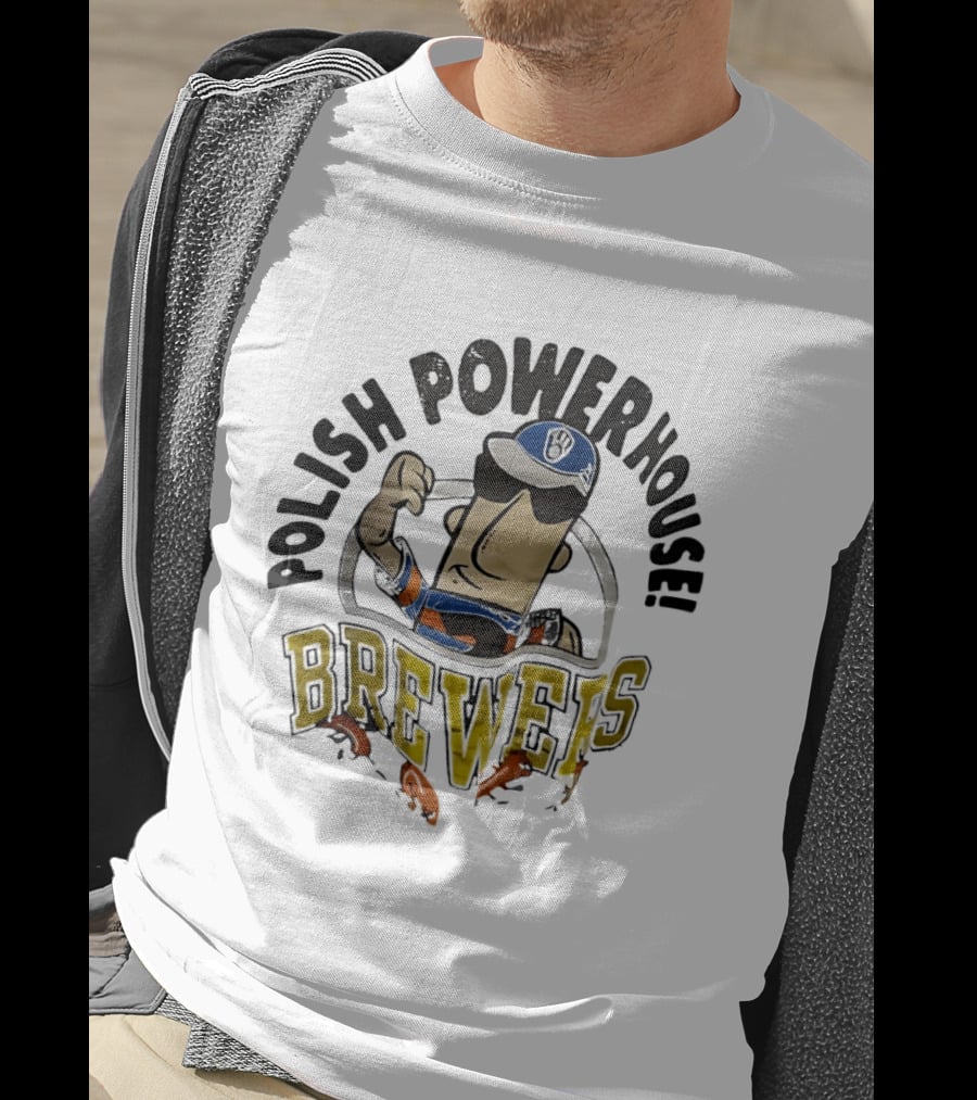 Milwaukee Brewers Polish Powerhouse Sausage Flexing T-Shirt