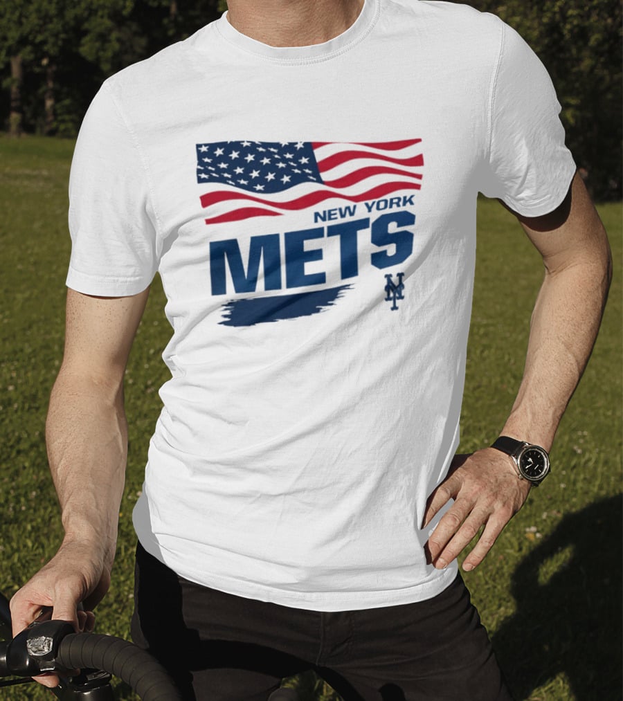 New York Mets American Flag MLB Fan T-Shirt