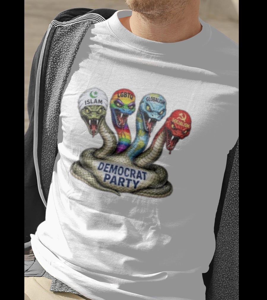Islam LGBTQ Globalism Socialism Cobra Democrat Party T-Shirt