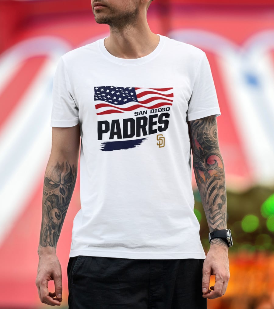 San Diego Padres American Flag SD T-Shirt