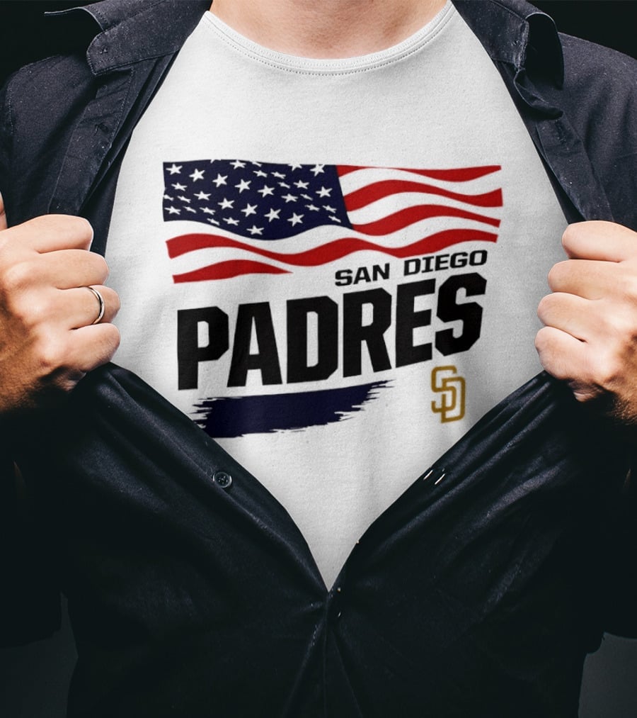 San Diego Padres American Flag SD T-Shirt