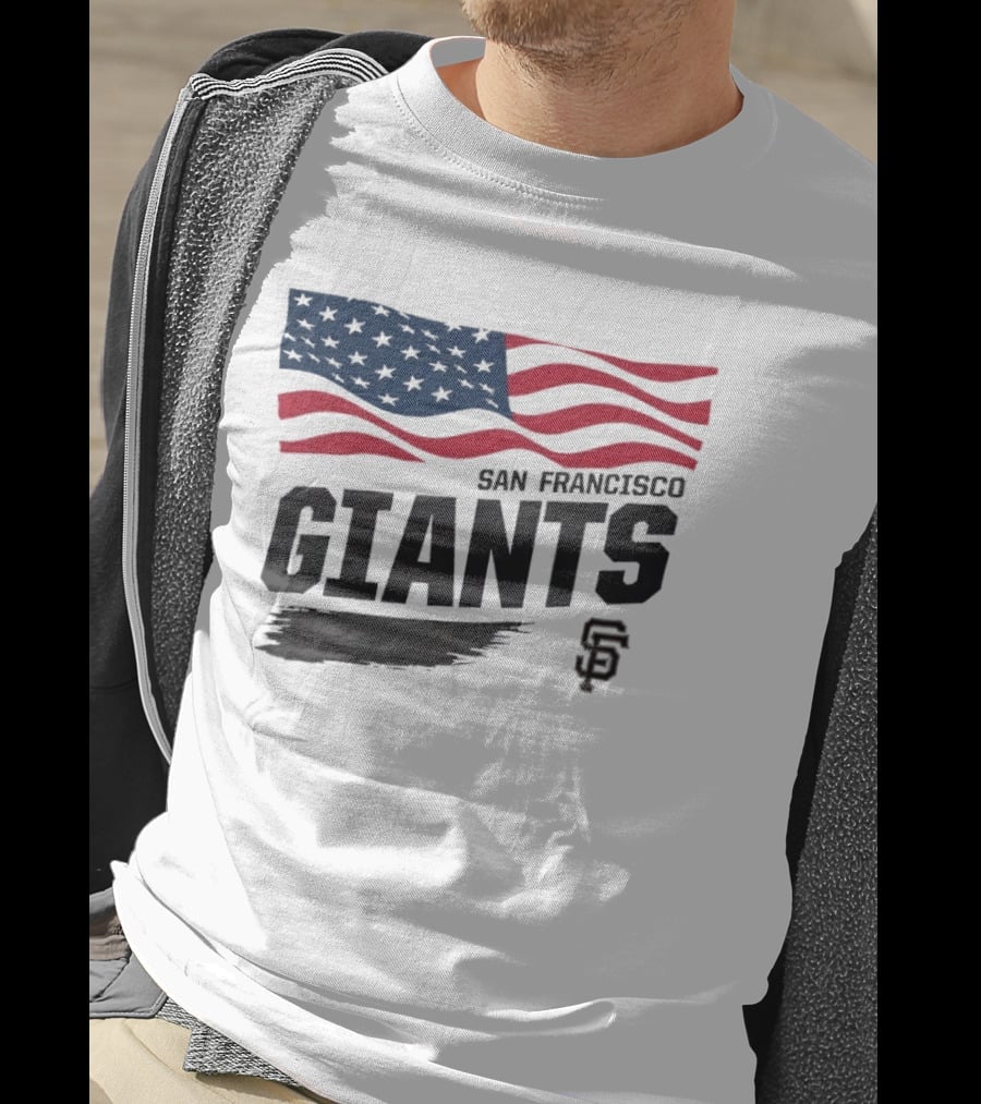 San Francisco Giants American Flag SF Baseball T-Shirt