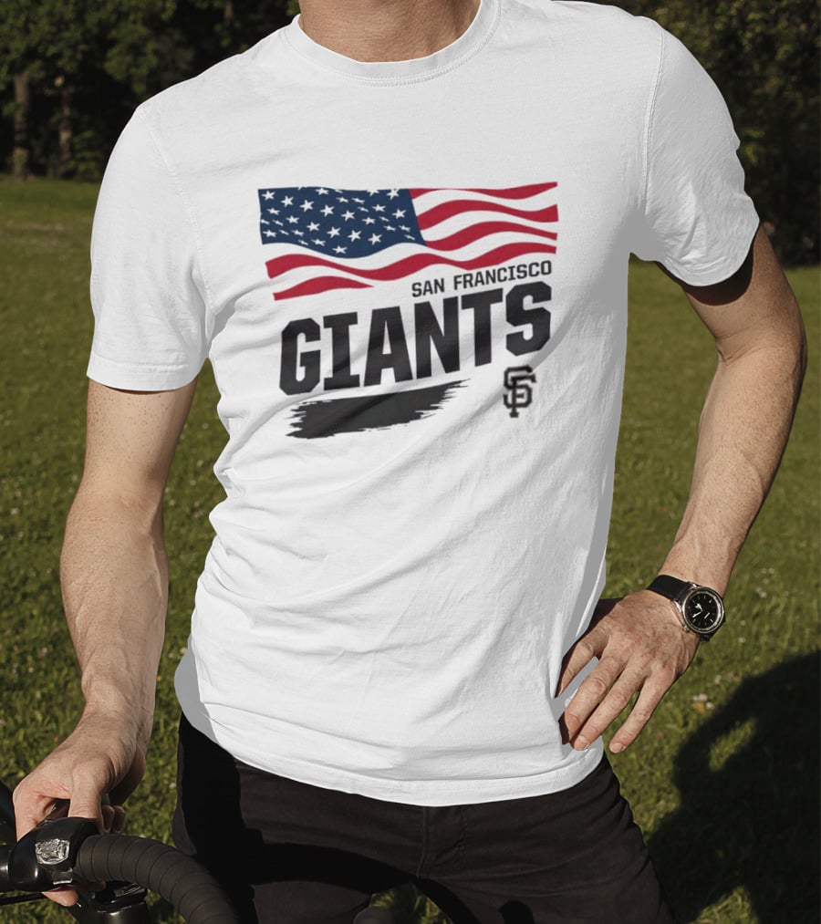 San Francisco Giants American Flag SF Baseball T-Shirt