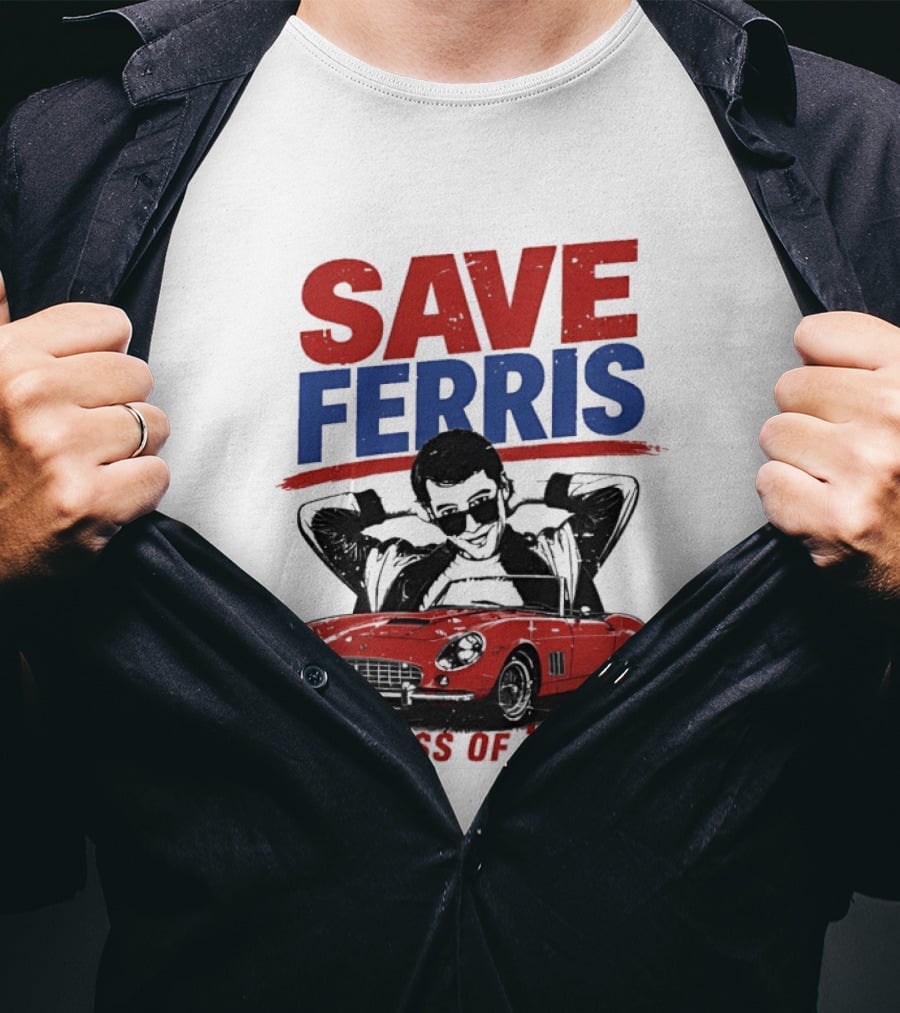 Save Ferris Class Of '86 Red Car Iconic Look T-Shirt