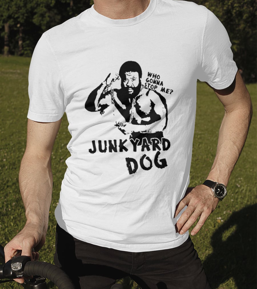 Junkyard Dog Flexing Who Gonna Stop Me Wrestling T-Shirt